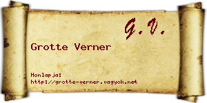 Grotte Verner névjegykártya